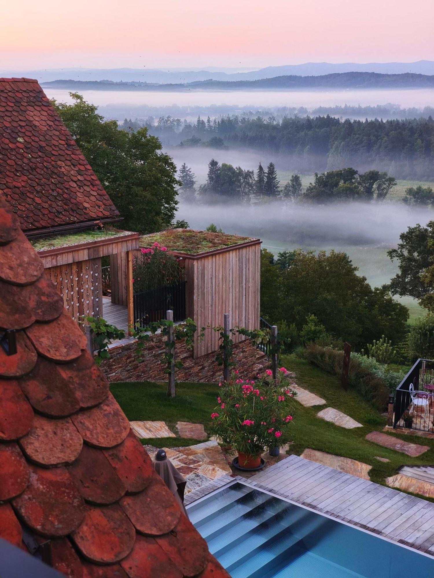 Am Wildbachberg - Luxus Ferienhaeuser Mit Infinitypool, Privatsauna Und Weinkeller Deutschlandsberg Exterior foto
